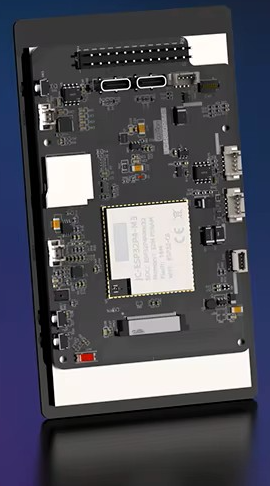 The JC4880P443C_I_W ESP32-P4 multimedia board that runs the BL-A1800 playback, interface, DSP and mixer engine.